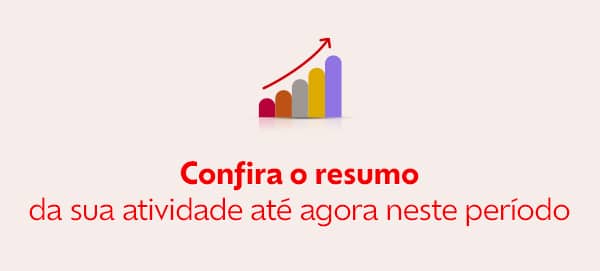 Confira o resumo da sua atividade no último mês
